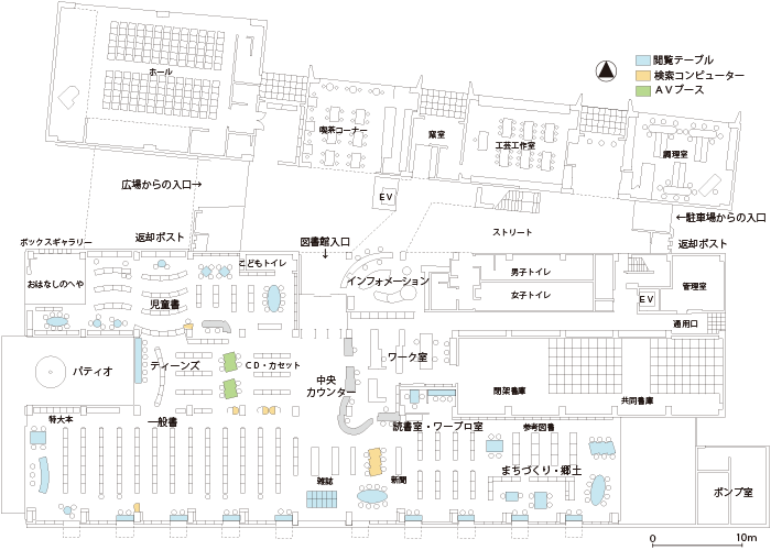 アビスタ本館の配架図